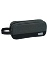 Penar etui cu 1 fermoar Ecada 78502, Negru/Gri