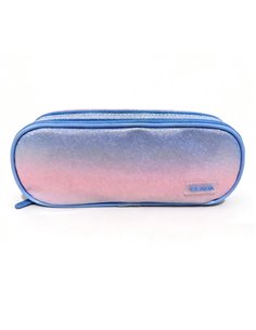 Penar etui cu 2 fermoare Ecada 78413, Degrade pastel cu efect stralucitor 2