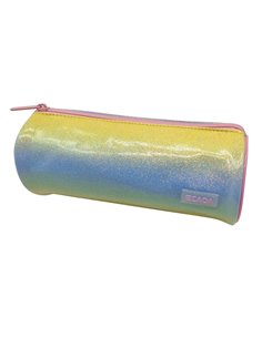 Penar etui cu 1 fermoar Ecada 78411, Degrade pastel cu efect glitter 