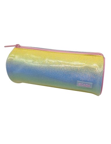 Penar etui cu 1 fermoar Ecada 78411, Degrade pastel cu efect glitter 