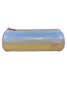 Penar etui cu 1 fermoar Ecada 78411, Degrade pastel cu efect glitter  2