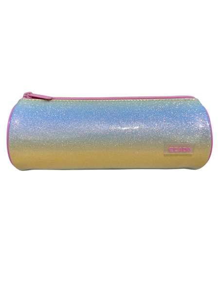 Penar etui cu 1 fermoar Ecada 78411, Degrade pastel cu efect glitter 