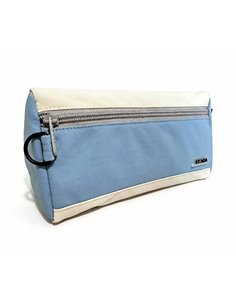Penar etui cu 1 fermoar Ecada 78412, Albastru deschis/Crem 2
