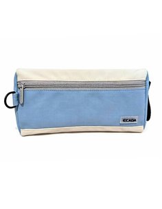 Penar etui cu 1 fermoar Ecada 78412, Albastru deschis/Crem