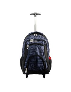 Ghiozdan troller Daco GH4623, 43 x 30 x 15 cm, Negru/Gri