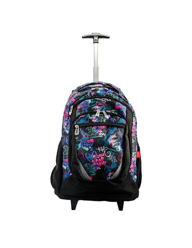 Ghiozdan troller Daco GH4019, 46 × 36 × 18 cm, Motiv graffiti
