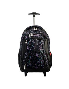 Ghiozdan troller Daco GH4017, 43 × 30 × 15 cm, Motiv geometric