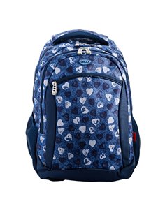 Ghiozdan scoala Daco GH4020, 46 × 35 × 16 cm, Imprimeu cu inimioare