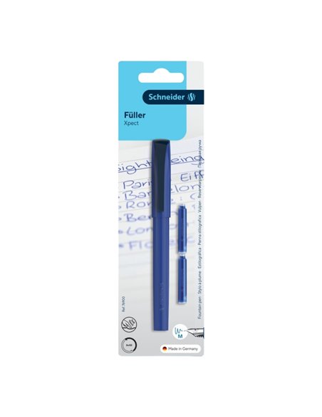 Stilou Schneider Xpect + 2 rezerve cerneala, blister, Albastru