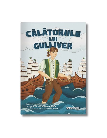 Carte de colorat cu poveste A4 WonderTales, Calatoriile lui Gulliver