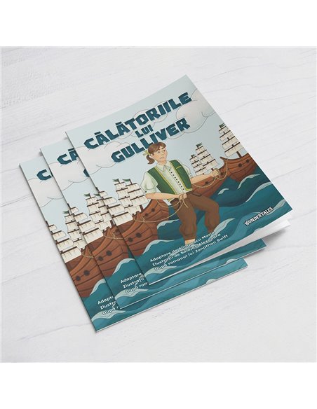 Carte de colorat cu poveste A4 WonderTales, Calatoriile lui Gulliver