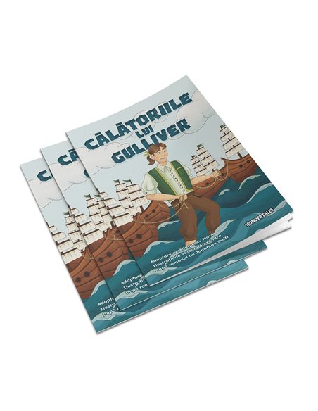 Carte de colorat cu poveste A4 WonderTales, Calatoriile lui Gulliver