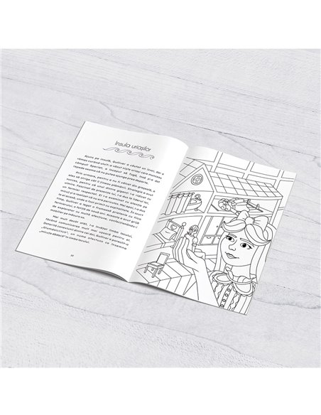 Carte de colorat cu poveste A4 WonderTales, Calatoriile lui Gulliver