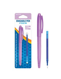 Pix cu mina termosensibila albastra si radiera S-COOL SC3477, blister, corp mov pastel