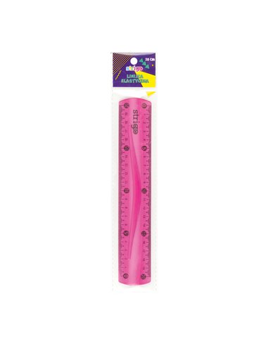 Rigla flexibila de 20 cm Strigo SSC012, Roz