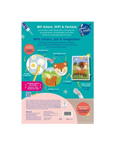 Carte pentru activitati creative cu decupaje A4 Herlitz, 32 file, Motiv animals