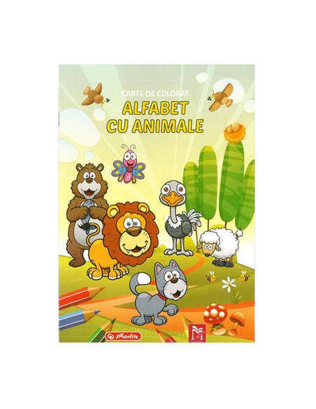 Carte de colorat Herlitz A4, 16 pagini, Alfabet cu animale
