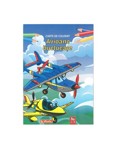 Carte de colorat Herlitz A4, 16 pagini, Avioane buclucase