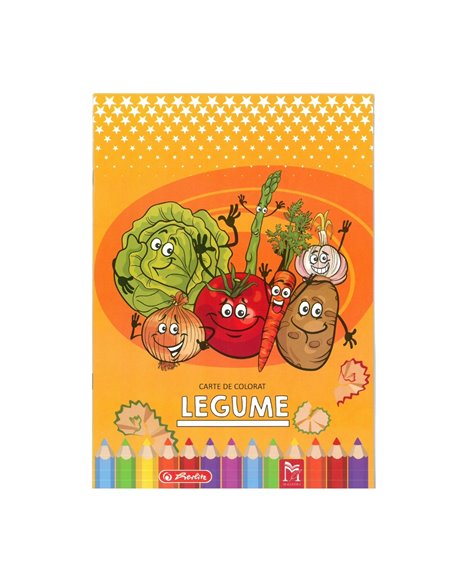 Carte de colorat Herlitz A4, 16 pagini, Legume
