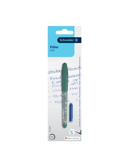 Stilou Schneider Zippi 2026/2027 + 1 rezerva cerneala, blister, Verde