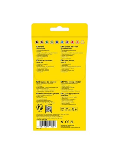 Creioane colorate plastic jumbo 10 culori eberhard faber