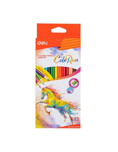 Creioane colorate Deli ColoRun, 12 culori 