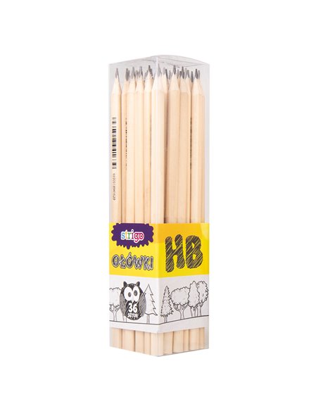 Set 36 creioane HB triunghiulare Strigo SSC043