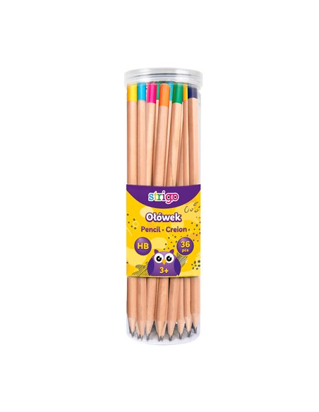 Set 36 creioane HB Strigo SSC285 cu terminatie multicolora