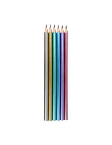 Set 36 creioane HB Strigo, corp metalizat