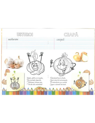 Carte de colorat Herlitz A4, 16 pagini, Legume