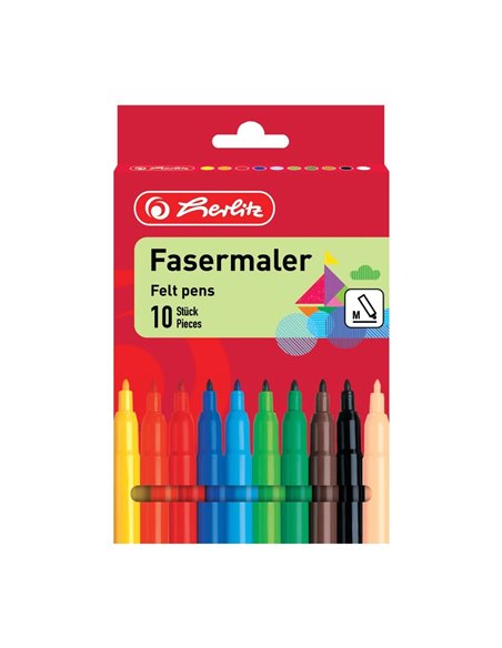 Carioci Herlitz 8649139, 2 mm, 10 culori