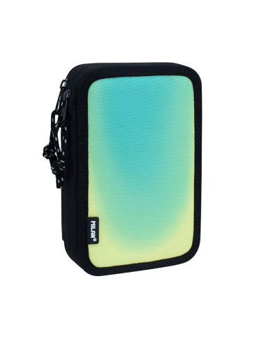 081264SNK1GR,Penar echipat cu 2 fermoare Milan, Colectia Sunset, Negru si verde
