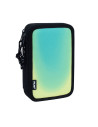 081264SNK1GR,Penar echipat cu 2 fermoare Milan, Colectia Sunset, Negru si verde