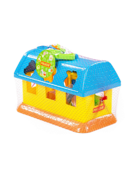 Jucarie casuta cu 6 forme si 6 stickere WADER My First Farm, 28Lx16lx19h, plastic, 9166