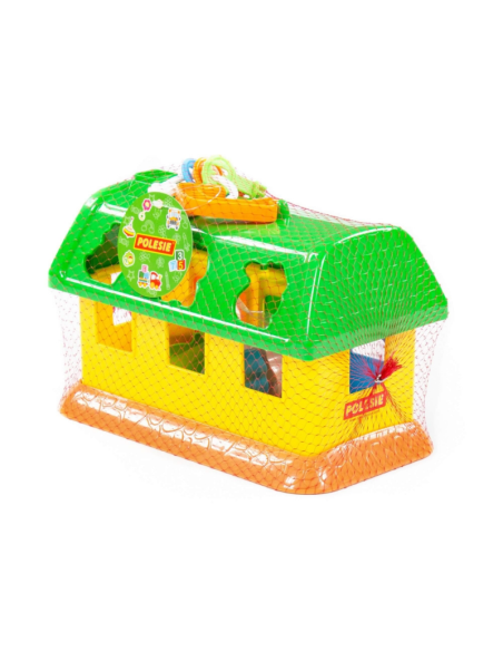 Jucarie casuta cu 6 forme si 6 stickere WADER My First Farm, 28Lx16lx19h, plastic, 9166