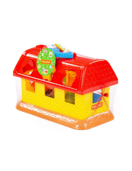 Jucarie casuta cu 6 forme si 6 stickere WADER My First Farm, 28Lx16lx19h, plastic, 9166