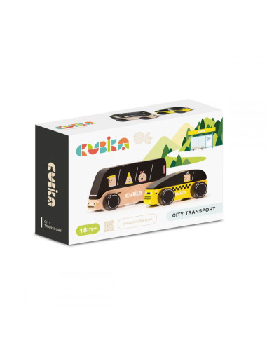 KC-15498,Jucarie din lemn, cubika, city truck