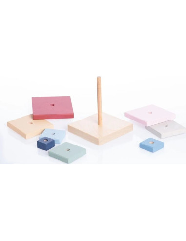 KC-15849,Jucarie din lemn, cubika, piramida culorilor - pastel
