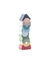 KC-16112,Jucarie din lemn, cubika, set constructii turn 11 piese - pastel