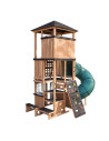KKP280226,Complex de joaca din lemn, max 12 copii, cu 3 niveluri, Panorama Tower Playhouse, Cedar Summit P280226