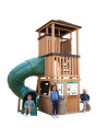 KKP280226,Complex de joaca din lemn, max 12 copii, cu 3 niveluri, Panorama Tower Playhouse, Cedar Summit P280226