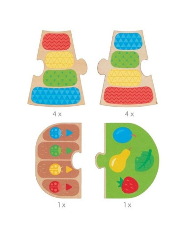 GOKI56319,Joc educativ din lemn, cu zaruri, Cursa buburuzelor, de la 3 ani