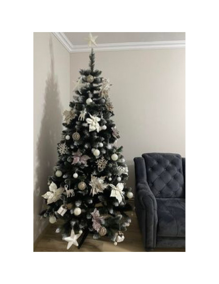 MA-EUF-220,Brad artificial Eufrasio cu Varfuri Ninse si CONURI 220 cm