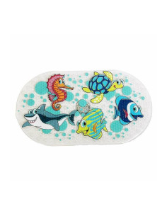 BN-81873,Covoras de baie, FreeON, Antialunecare, Cu ventuze, 69x39 cm, Oval, Ocean