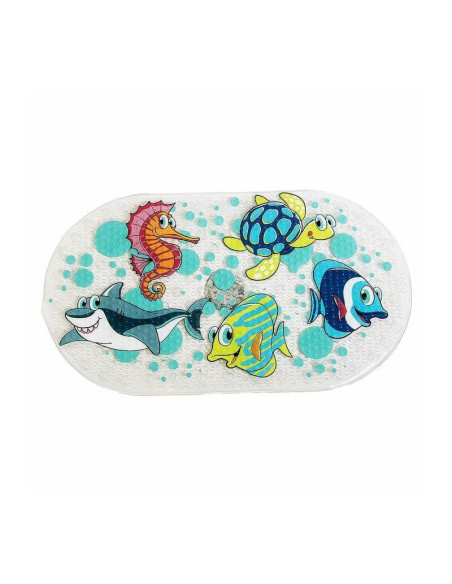 BN-81873,Covoras de baie, FreeON, Antialunecare, Cu ventuze, 69x39 cm, Oval, Ocean