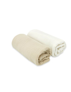 BN-6426972026376,Set 2 museline, Qmini, Multifunctionale, Din bumbac certificat Oeko Tex Standard 100, Ideale pentru infasat, 75