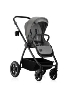 BN-LO-MERIL_3IN1_GREY_STONE,Carucior 3 in 1, Lionelo, Meril, Cu landou de dimensiune XL, Reversibil, Cu scoica auto testata ADAC 2
