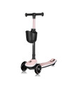 BN-LO-MEY_PINK_ROSE,Trotineta pentru copii, Lionelo, Mey, Ultrapliabila, Cu lumini si cosulet, Maner ajustabil pe inaltime, 3 an