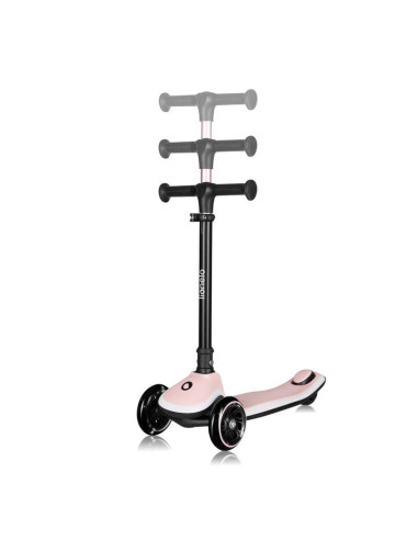 BN-LO-MEY_PINK_ROSE,Trotineta pentru copii, Lionelo, Mey, Ultrapliabila, Cu lumini si cosulet, Maner ajustabil pe inaltime, 3 an