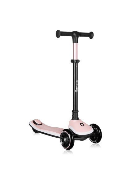 BN-LO-MEY_PINK_ROSE,Trotineta pentru copii, Lionelo, Mey, Ultrapliabila, Cu lumini si cosulet, Maner ajustabil pe inaltime, 3 an